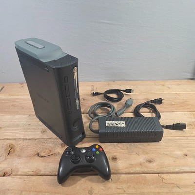 Original Microsoft Xbox 360 Elite Black Console Controller 60GB HDD Cables OEM