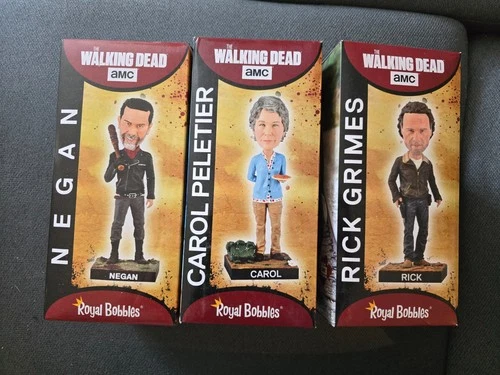 The Walking Dead - Negan, Carol, Rick Bobblehead by Royal Bobbles Lot of 3