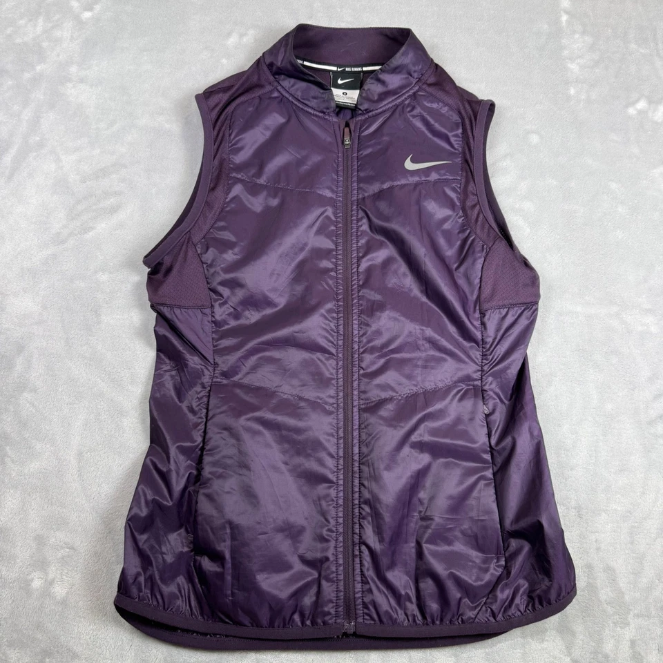 Nike Running Vest Womens Small Purple Puffer Sleeveless Jacket Lightweight - Image 2 of 4