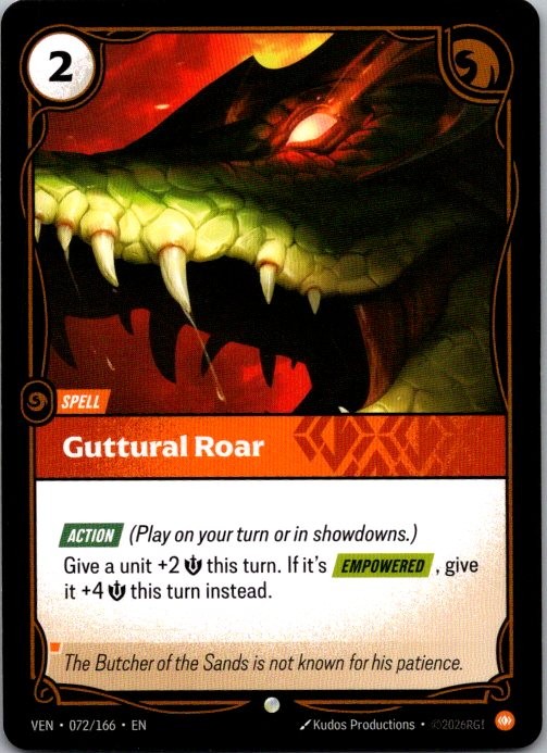 Guttural Roar 072/166 Common Vendetta Riftbound Near Mint