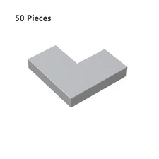 14719 Tile 2 x 2 Corner Light Gray BULK LOT Bricks Parts Lot of 50 Parts NEW