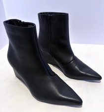 Lane Bryant Women's Sz 10W Dream Cloud Black Wedge Ankle Boots Comfort Side Zip