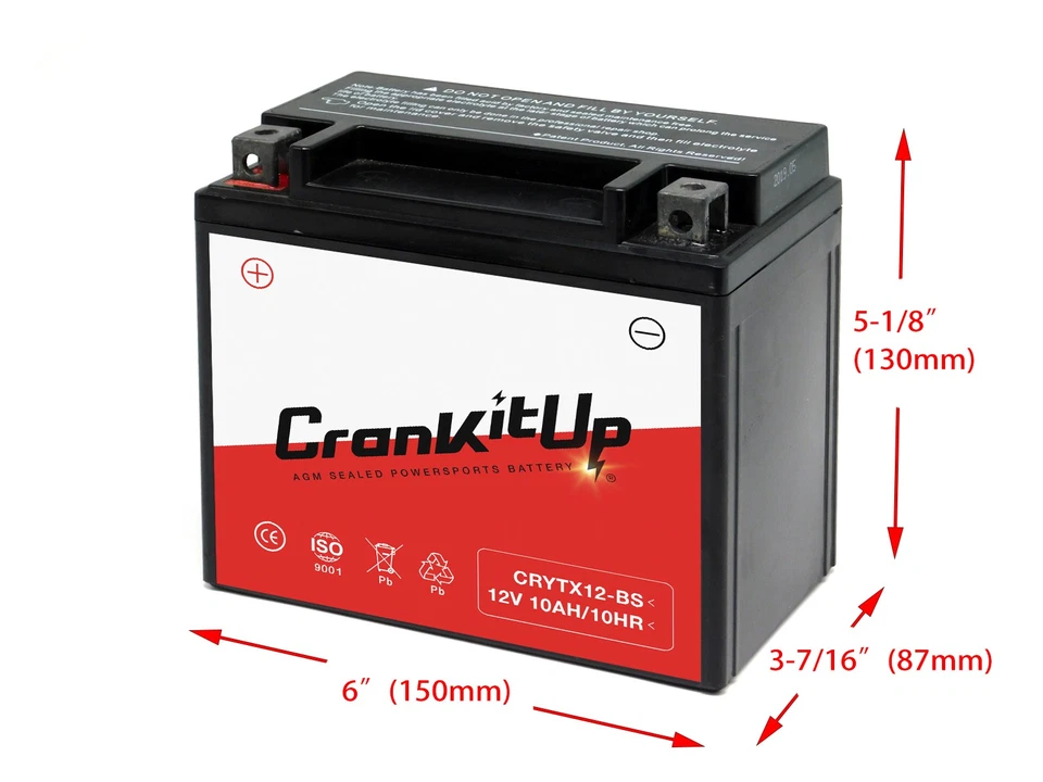 YTX12-BS CTX12-BS Motorcycle 12V 10Ah Maintenance Free Sealed AGM GEL Battery Foto 2 de 3