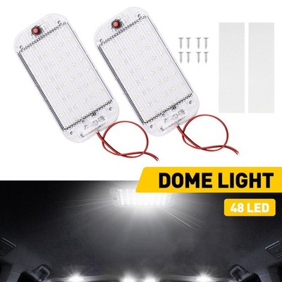 Universal Overhead Interior Dome Ceiling Map Light Lamp Bulb White 48-LED Bright