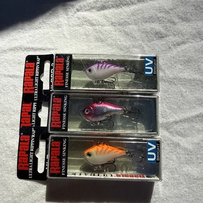 Rapala #3 Ultra Light Rippin' Rap Crankbaits (Lot of 3) OTU, PCL, PUTU