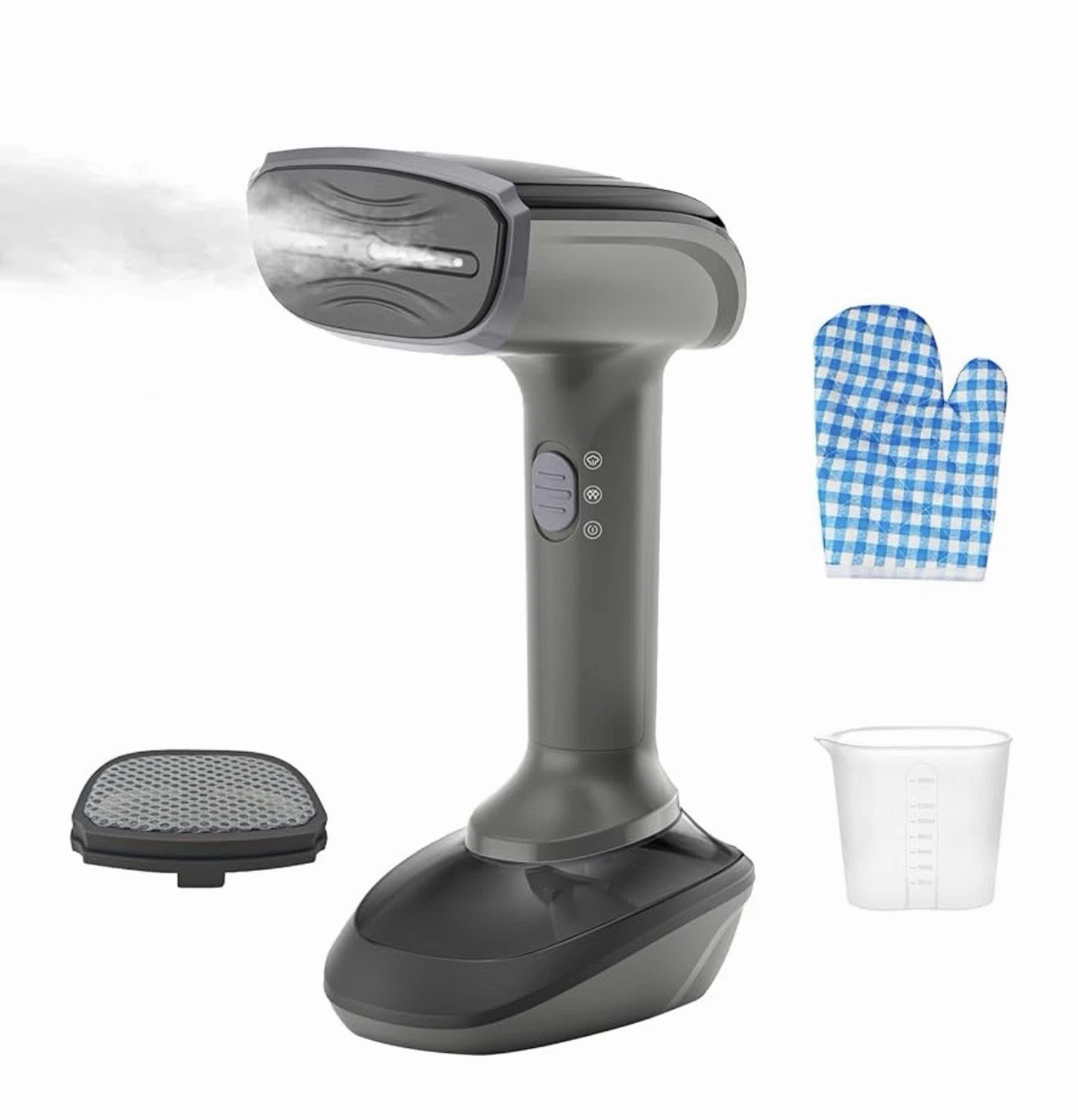 Powerful Handheld Fabric Steamer - 1800W with Fast Ceramic Heat-Up Plate, 2-in-1