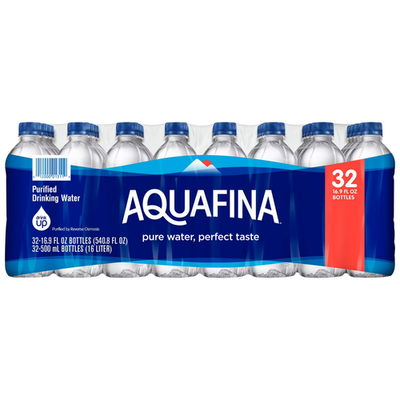 #ad #ad Aquafina Purified Bottled Drinking Water 16.9 oz 32 Pack Bottles $5.20