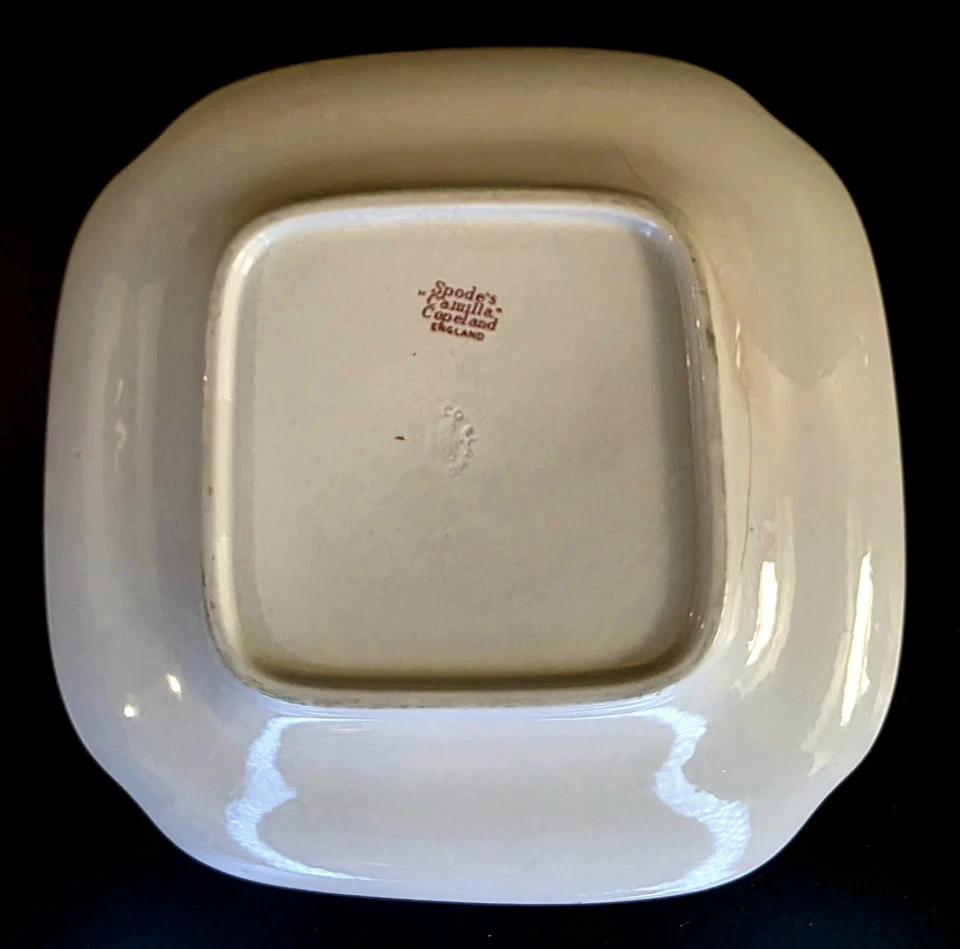 (353) *READ* Vintage Spodes Camellia Copeland England Lot Of 5 Red Plates - Image 3 of 4