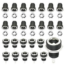 25PCS 5.5mmx2.1mm 2 Pins DC Power Jack Female Panel Mount Connector with Hex ...