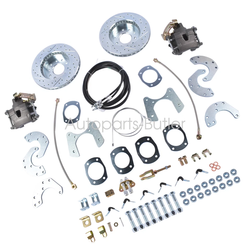 Complete Disc Brake Conversion Kit + Parking Brakes for Ford 8" 9" Small Bearing - Image 4 of 4