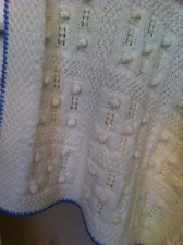 COPERTINA NEONATO nuova fatta a mano IN PURA LANA MERINO ANALLERGICA 