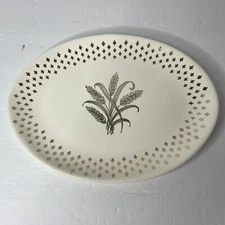 Homer Laughlin Golden Wheat & Fleur De Lis Vintage Platter Gold