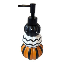 Halloween Soap Dispenser Stacked Pumpkins Autumn Fall Decor Bathroom Lotion Pump