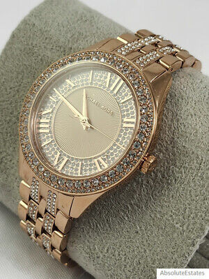 NEW Michael Kors Harlowe Pave Crystal Rose Gold Glitz Watch NEW Michael Kors Harlowe Pave Crystal Rose Gold Glitz Watch