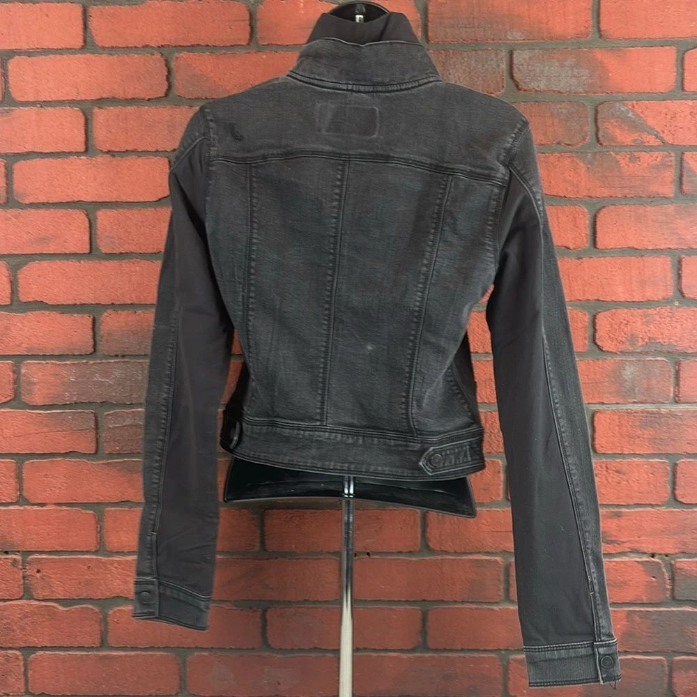 lole organic denim trucker jacket