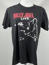 Billy Joel Band Tee Mens Large Black Concert Graphic Vintage Rock Streetwear