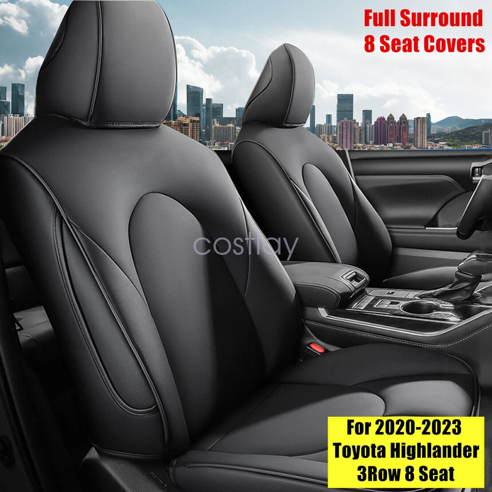 For 2020-2023 Toyota Highlander Full Set Protector Leather seat covers 8 Seat - Image 2 of 4