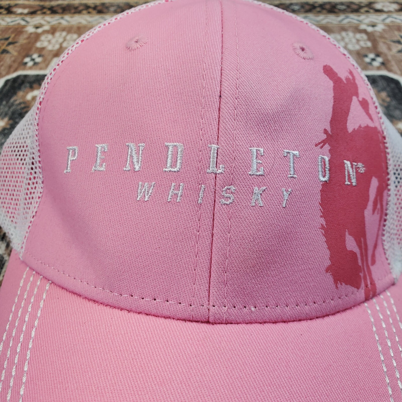 Pendleton Whisky Mesh Back Snapback Pink Horse "L… - image 4
