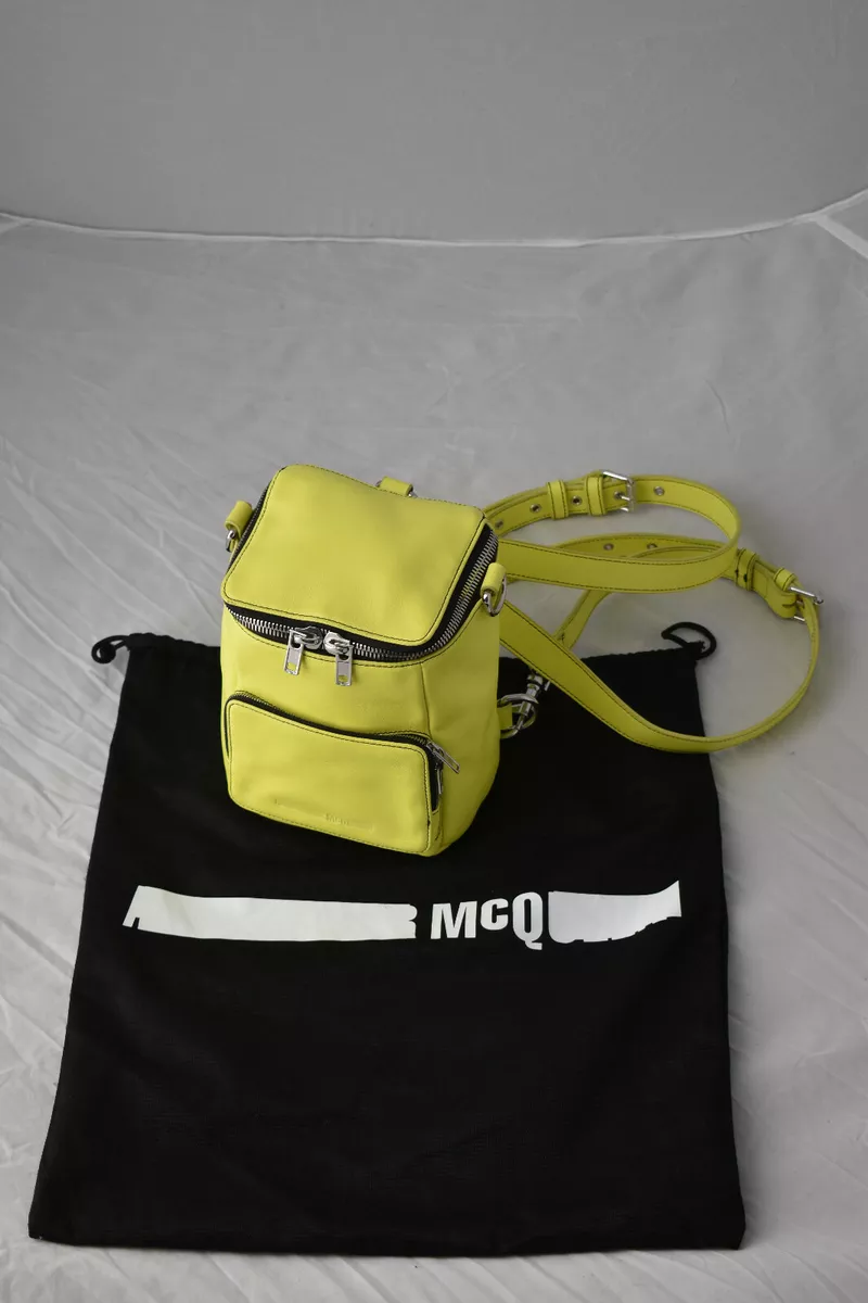Alexander McQueen Neon Yellow Leather Convertible Rucksack