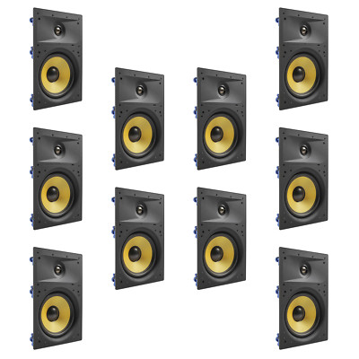 10 Pack - TDX 6.5'' 2-Way In Wall Home Theater Surround Sound Speaker Flush White