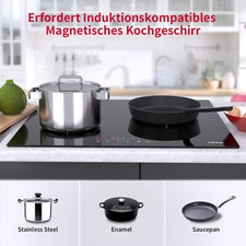 Induktionskochfeld Autark 60cm 3Zonen 9 Stufe...