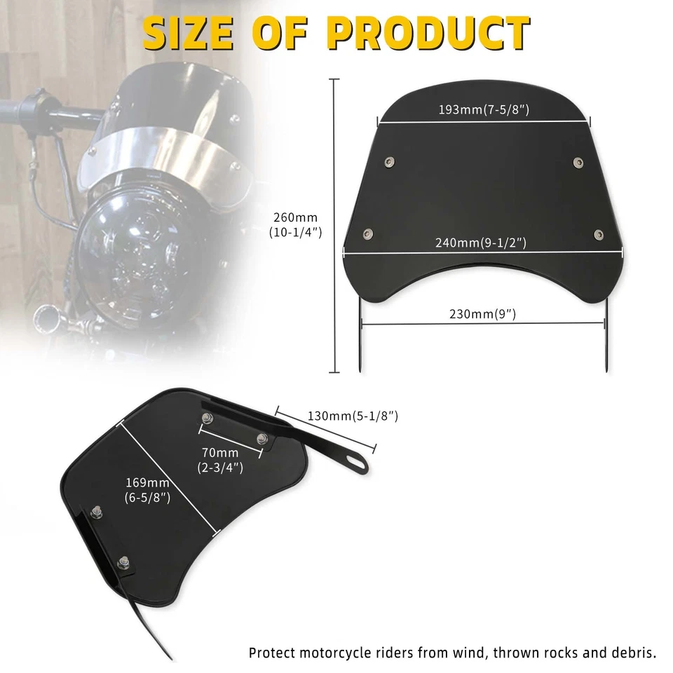 Carenado de faros de motocicleta de 5-7"" parabrisas para Suzuki TU250 TU250X Foto 2 de 4