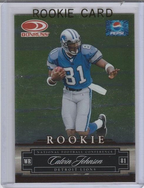 CALVIN JOHNSON ROOKIE CARD 2007 Donruss PEPSI RARE Detroit Lions 