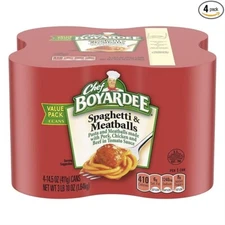 Chef Boyardee Spaghetti and Meatballs, 14.5 Oz Cans. Pack of 4