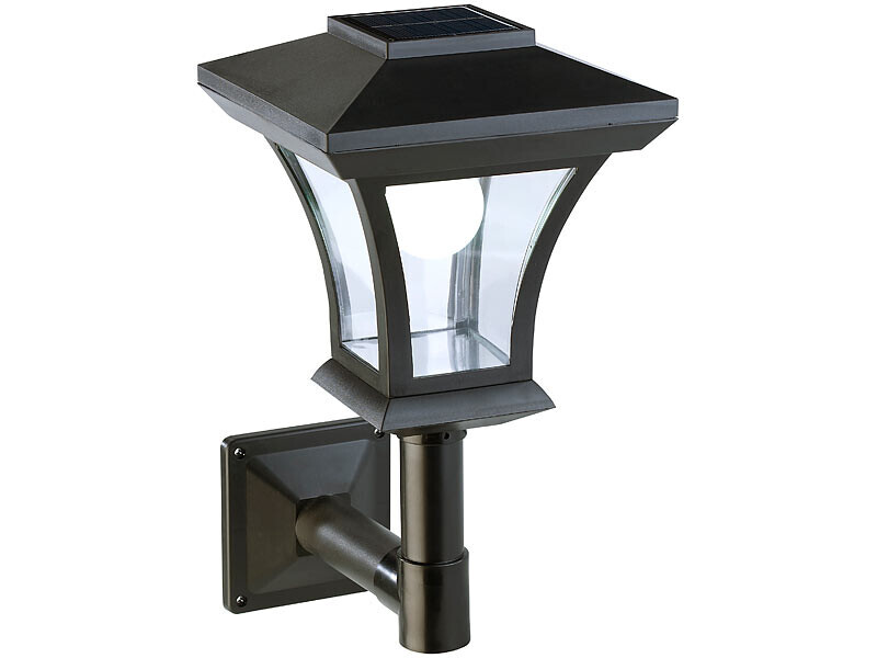 Lampadaire solaire LED mural de jardin en aluminium noir de haute qualité