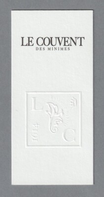 Advertising card - advertising card - Le Couvent des Minimes