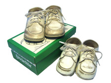 Lot of 2 STRIDE RITE Vintage High Top Baby Shoes Sizes 3.5E 5E  Original Box