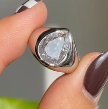 3Ct Pear Cut lab-Created Diamond Solitaire Engagement Ring 14K White Gold plated