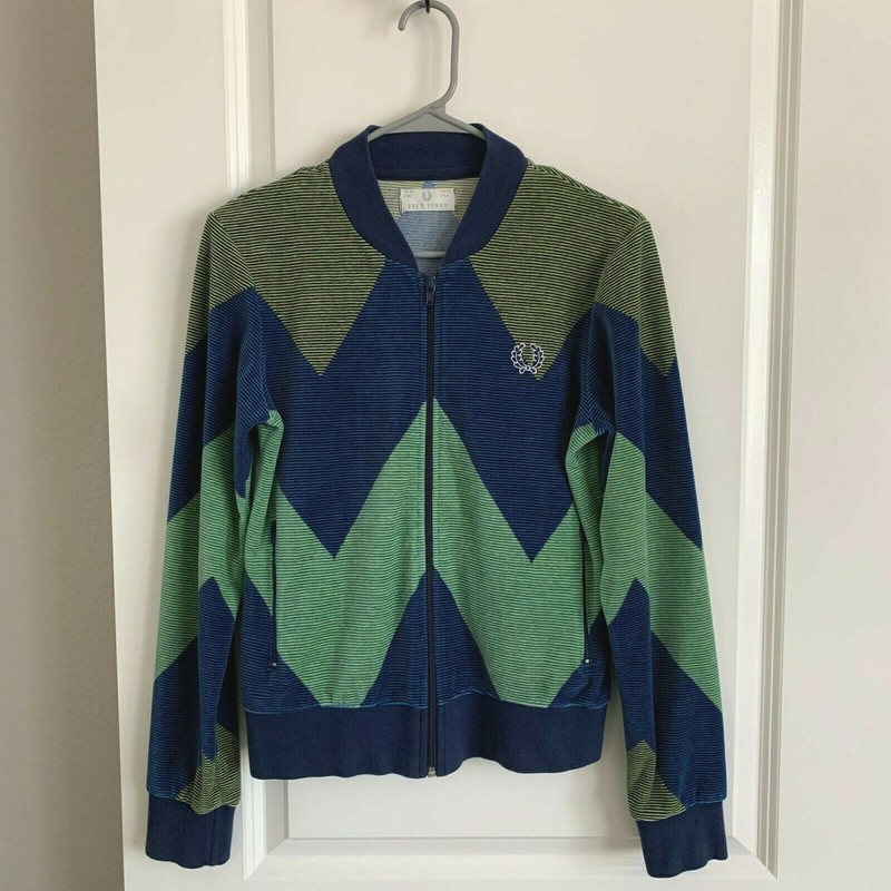 Fred Perry Suede Women's Zip Up Bomber Jacket Hoodie Size US 8 UK12 EUR40
