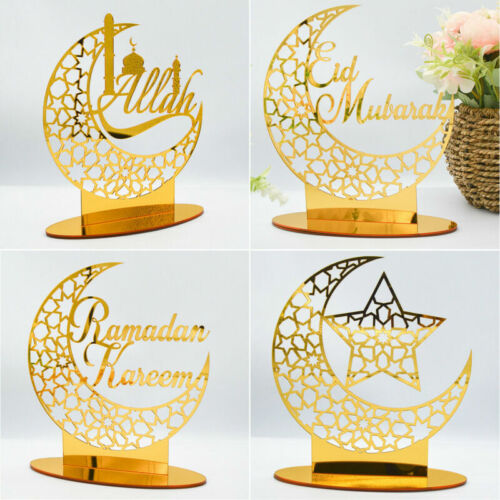 Eid Mubarak Ramadan Kareem Decorations Acrylic Ornament Boxes Balloons Banner SW - Picture 4 of 20