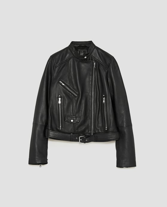 Zara レザージャケット Zara AW17 Black Leather Motorcycle Jacket Size S 5479/200 | eBay