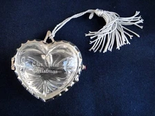 Lenox Pave Jewels Our First Christmas Czech Crystal Puffed Heart Box Ornament