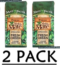 2 PACK - Organic Yerba Mate, Loose Herb Tea, Fresh Green, 12 oz (Total 24 oz)