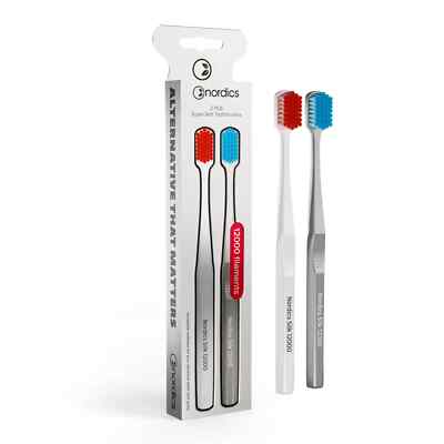 Nordic Ultra Soft Zahnbürste 2er Pack | 12000 Mikroborsten | Empfindliche Zahnfleischpflege