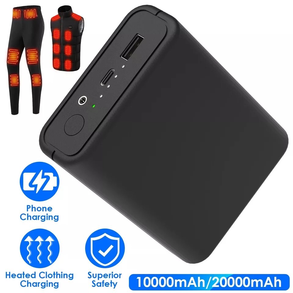 20000mAh 5V/7.4V Power Bank for Heated Jackets Vests Gloves Scarves & Accessories-image