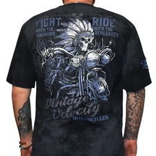 Lethal Threat Run with the Renegades Vintage Mineral Wash Motorcycle Mens Shirt