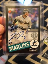 2020 Topps Series 1 ISAN DIAZ 1985 Topps RC Rookie Autograph Auto #52/112 Black