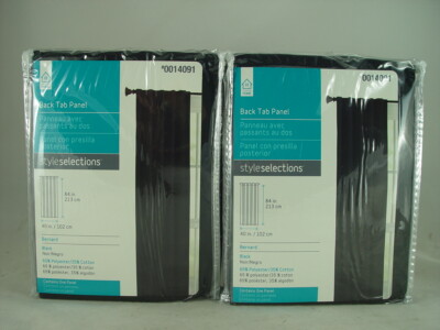 Style Selections Home 2pc Bernard 84'' Black Polyester Light Filtering Curtain