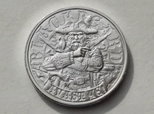 QUEEN ANNE'S REVENGE Avast Ye! BLACKBEARD Pirate Round 1 oz .999 Pure Silver