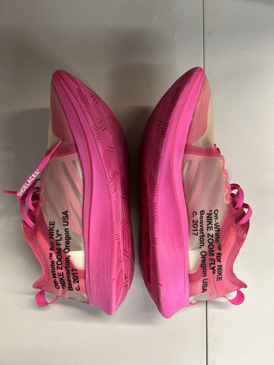 Size 8.5 - Nike Zoom Fly SP x OFF-WHITE Tulip Pink 2018