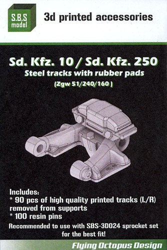 SBS Models 1/35 German Sd.Kfz. 250/Sd.Kfz.10 STEEL TRACKS RUBBER PADS 3D Printed