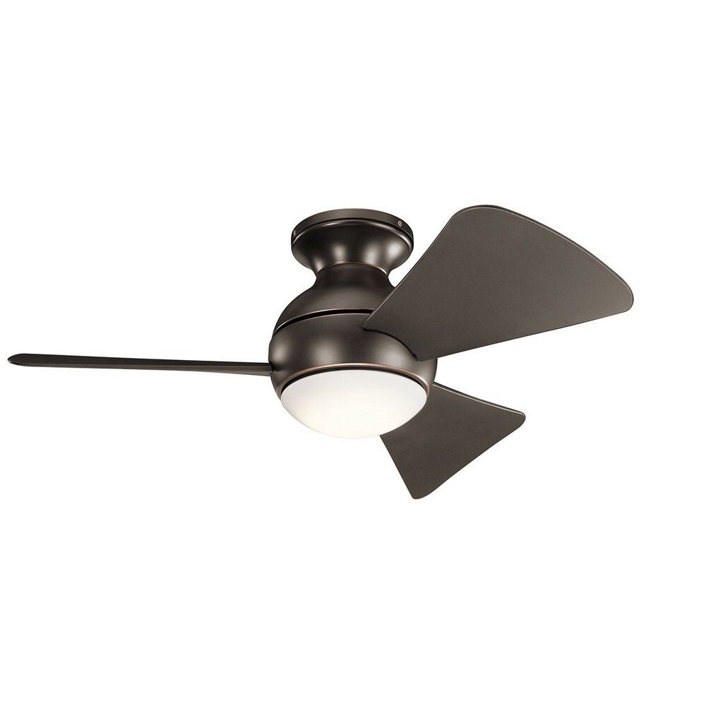 Matte White 3-Blade Flush Mount Ceiling Fan with Globe Motor