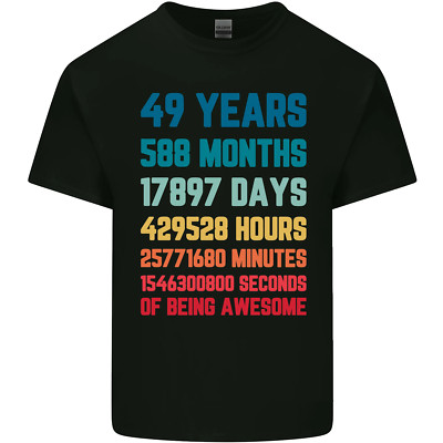 49. Geburtstag 49 Jahre Herren Baumwoll T-Shirt Kurzarm, Gildan 5000