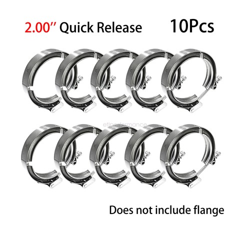 10Pcs 2.0'' V Band Clamp Stainless Steel T304 For Turbo Downpipe Exhaust Pipe