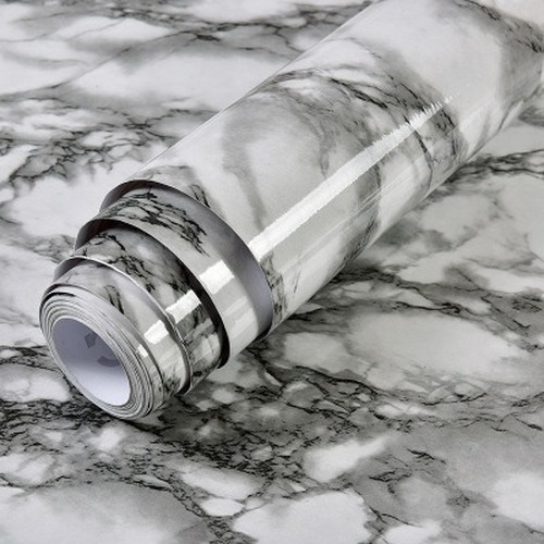 40/60/80cm Width Marble Wallpaper Roll PVC Self Adhesive Oilproof Wall Stickers - Bild 24 von 29