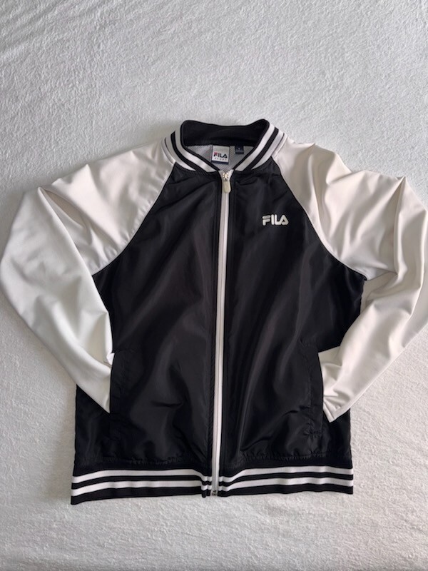 GIACCA FILA WINDBREAKER bianca e nera donna taglia small
